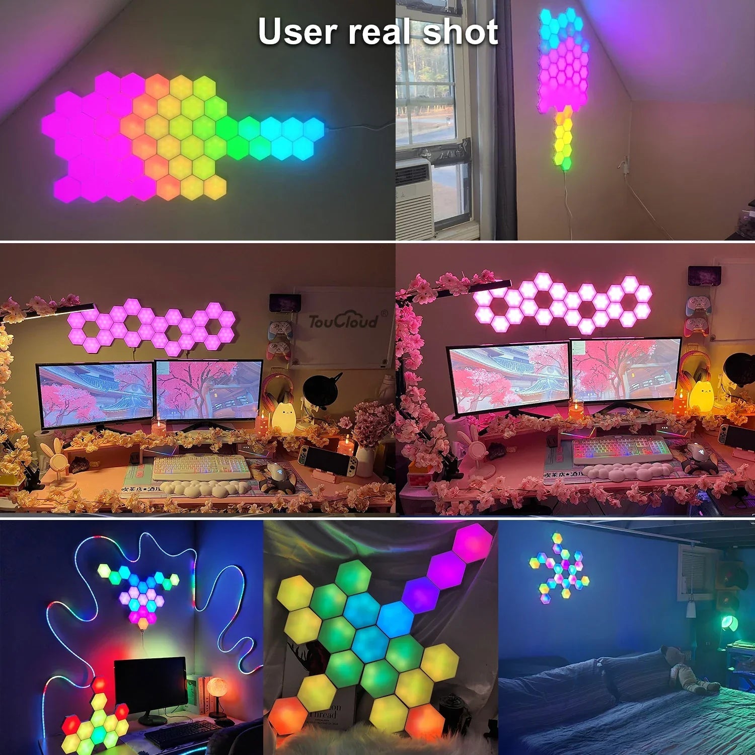 RGB Intelligent Hexagonal Wall Lamp