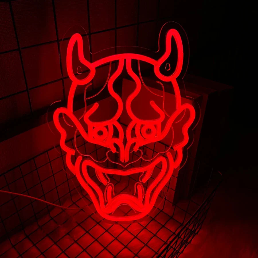 Hanya Japanese Mask Neon